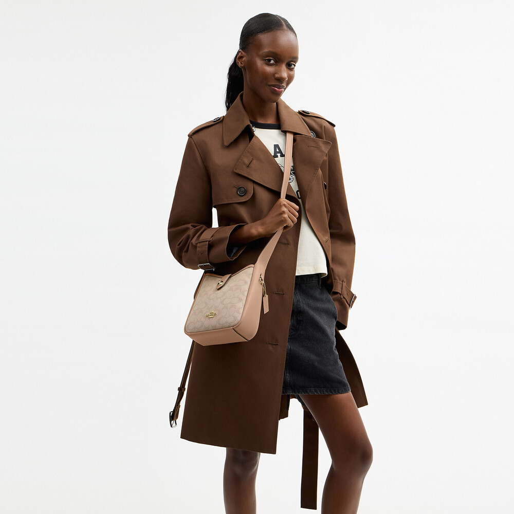 Coach Outlet Hadley Mini Crossbody Bag With Signature Canvas - Picture 3 of 16